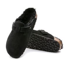 Boston Shearling Black Suede Leather/Shearling