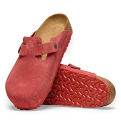 Boston Corduroy Sienna Red Embossed Suede Leather