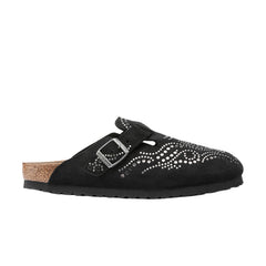 Boston Injected Rivets Black Suede Leather