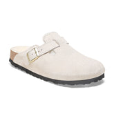 Boston Shearling Antique White Suede Leather/Shearling