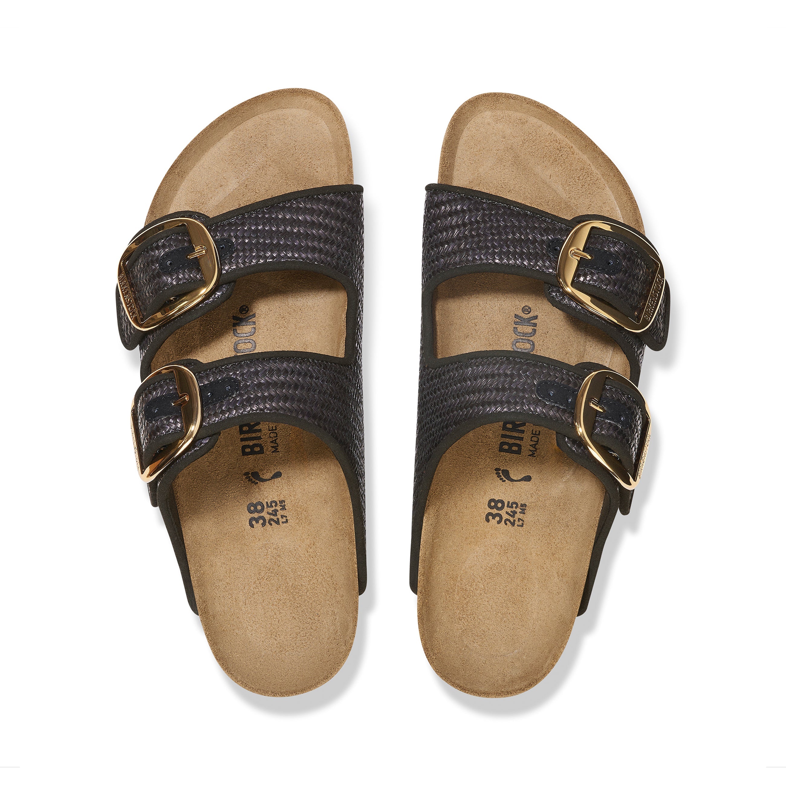 Arizona Big Buckle Raffia Black Textile