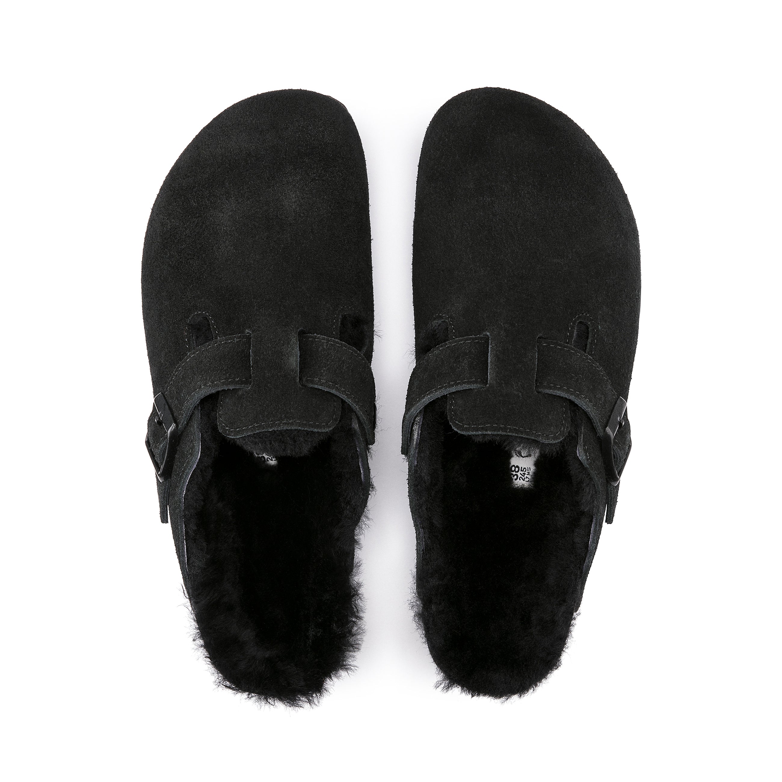 Boston Shearling Black Suede Leather/Shearling