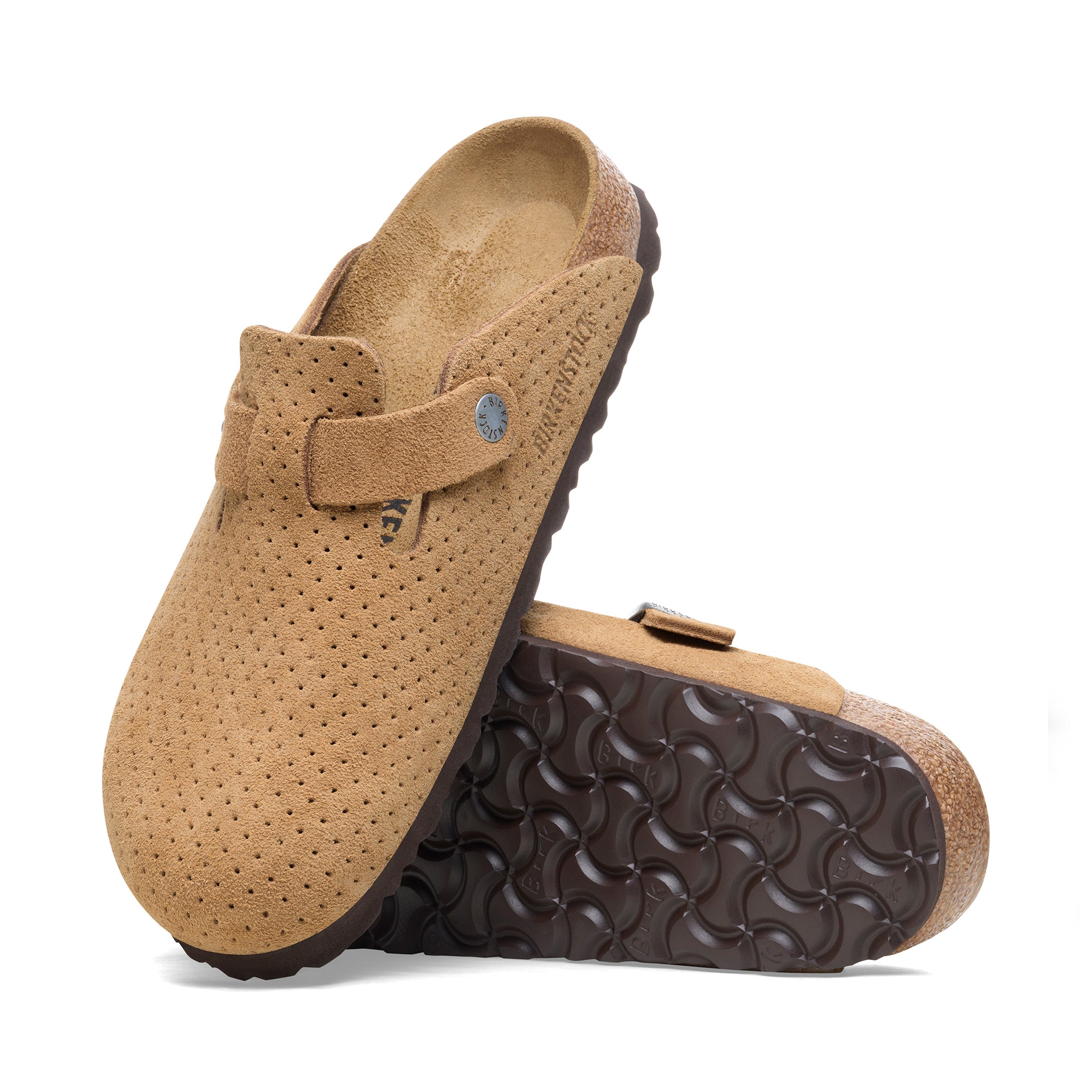 Boston New Beige Embossed Suede Leather