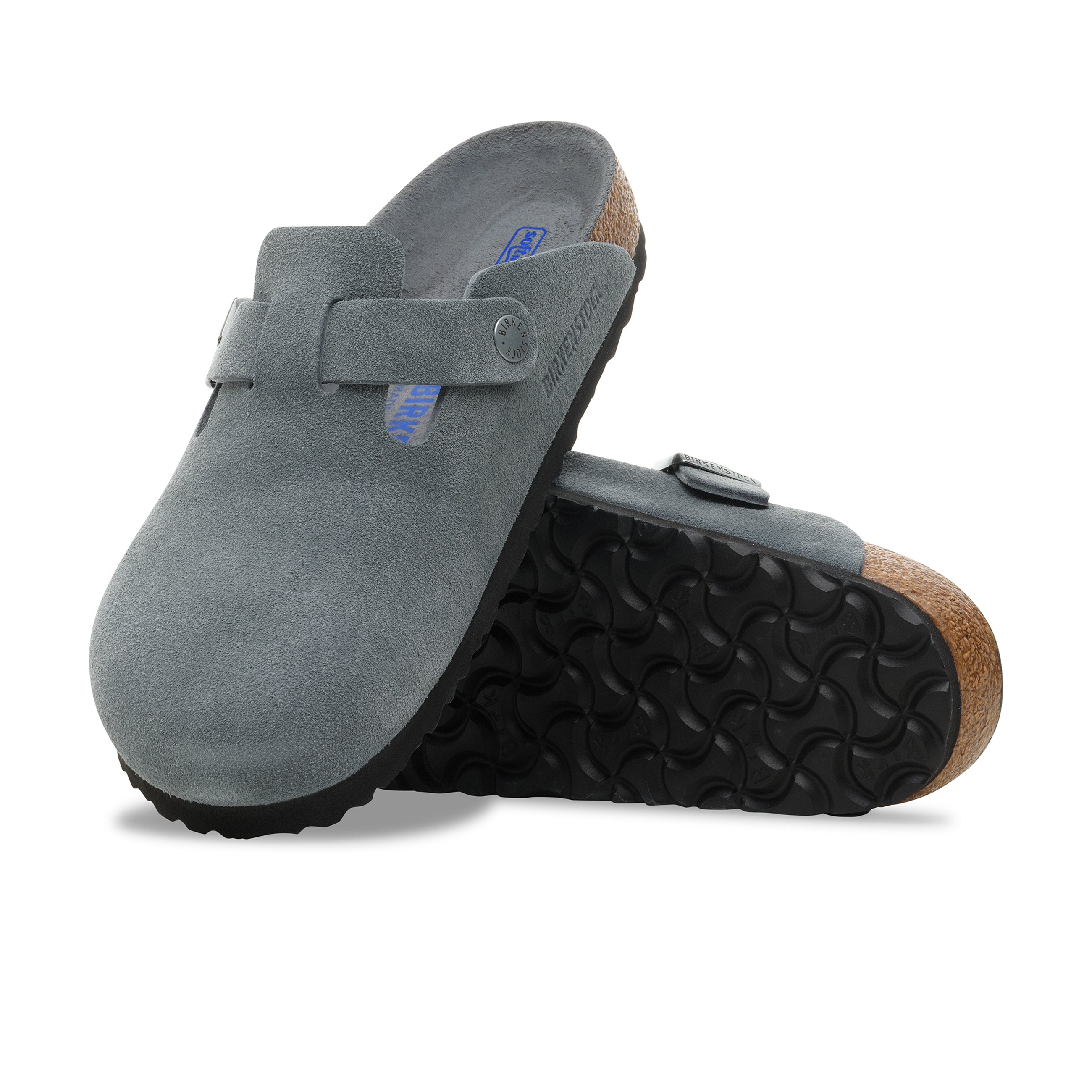 Boston SFB Basalt Grey Tonal Footbed Suede Leather