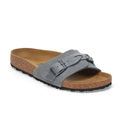 Oita Braided Basalt Grey Suede Leather